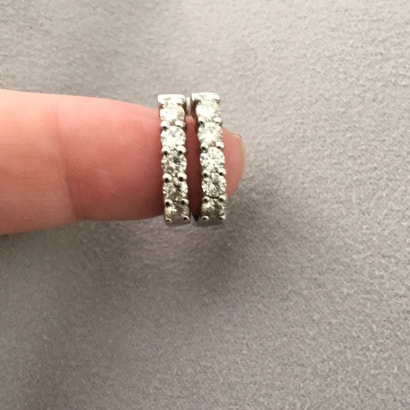 Sterling CZ Hoops, 20mm - Picture 1 of 5